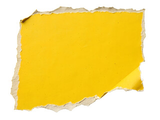 Torn Yellow Paper Scrap with Rough Edges Isolated on transparent background, Isolated Png, Isolated on transparent background, Isolated Png file, Cut-out, No Background, Isolated object