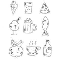 food item line art vector scalable editable changable