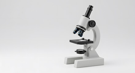 High-Resolution 3D Render of a Compound Light Microscope