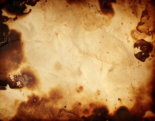 Rustic grunge style aged paper texture with burnt