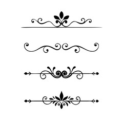 Set of Vintage decorative lines. text dividers. Line border. Lines , Borders, Underline elements. Vector illustration. Wedding decorative elements. Divider ornament borders vintage line separators. 