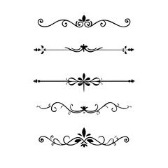 Set of Vintage decorative lines. text dividers. Line border. Lines , Borders, Underline elements. Vector illustration. Wedding decorative elements. Divider ornament borders vintage line separators. 