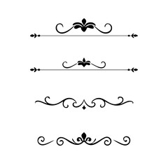 Set of Vintage decorative lines. text dividers. Line border. Lines , Borders, Underline elements. Vector illustration. Wedding decorative elements. Divider ornament borders vintage line separators. 