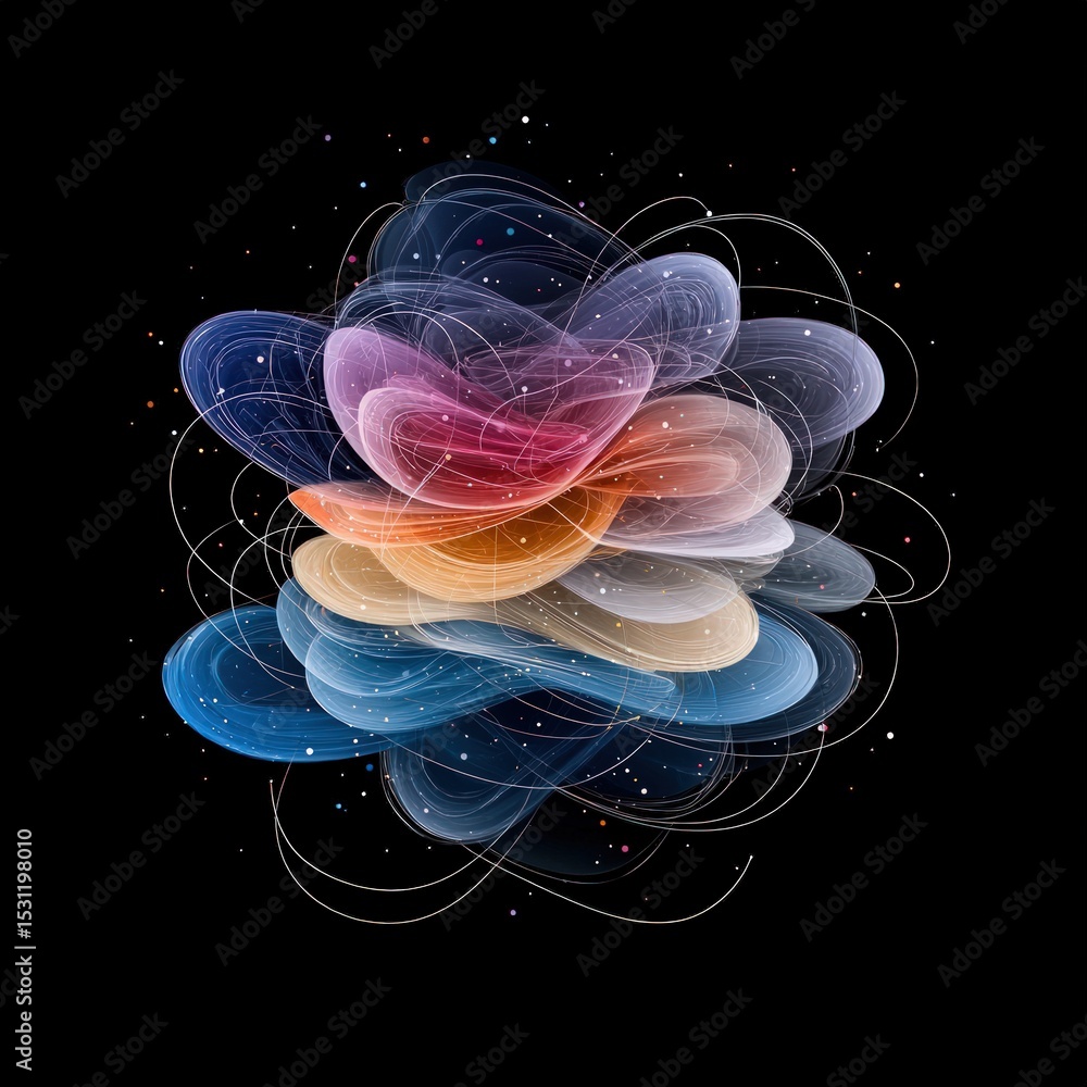 Poster abstract colorful gradient circles expanding in motion