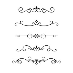 Set of Vintage decorative lines. text dividers. Line border. Lines , Borders, Underline elements. Vector illustration. Wedding decorative elements. Divider ornament borders vintage line separators. 