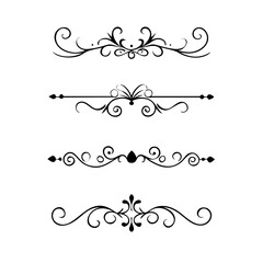 Set of Vintage decorative lines. text dividers. Line border. Lines , Borders, Underline elements. Vector illustration. Wedding decorative elements. Divider ornament borders vintage line separators. 