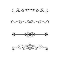 Set of Vintage decorative lines. text dividers. Line border. Lines , Borders, Underline elements. Vector illustration. Wedding decorative elements. Divider ornament borders vintage line separators. 
