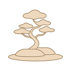 Peaceful Zen Garden With Bonsai Tree