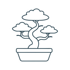 Simple Bonsai Tree In Ceramic Container