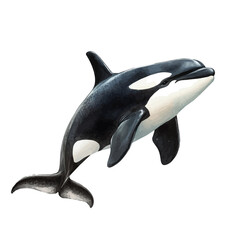 watercolor of Orca Whale, vector, isolated on a white background. © AMIDCO