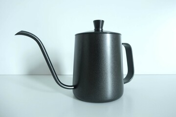 Black drip kettle, Pouring drip coffee kettle, Drip Coffee Set, for coffee drip - with white background