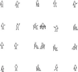 set of vector icons of people