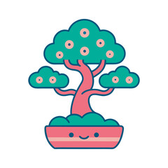 Doodle Style Bonsai With Fun Patterns