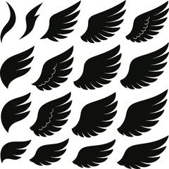 Fototapeta premium Seamless black wing and bird silhouette pattern symbolizing freedom and nature