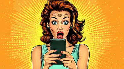 beautiful woman exited surprise face expression . female feels shocked. exciting smile and happy adorable rejoices. Very enjoy and fun relax time. wow, girl holding smartphone. Smile.