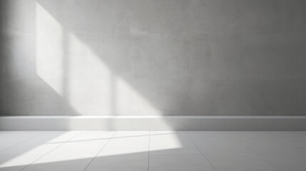 abstract. minimalistic background for product presentation. walls in  large empty room. can full of sunlight. Loft wall or minimalist wall. Shadow, light from windows to plaster wall.