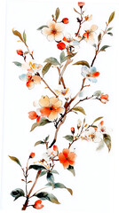 A bunch of peach blossoms light pink and white flowers generative AI