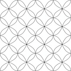 Fototapeta premium Seamless geometric pattern made of interlocking petal-like shapes in a minimalist style. Perfect for backgrounds, wallpapers, or fabric designs.