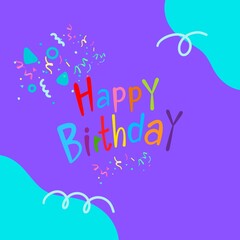 Bright children's greeting card, Happy Birthday.