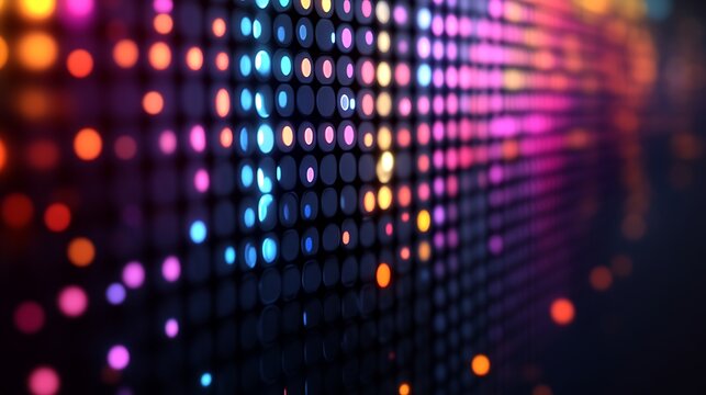 Abstract display of glowing circles in vibrant colors