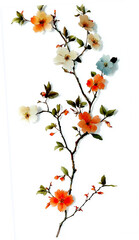 A bunch of peach blossoms light pink and white flowers generative AI