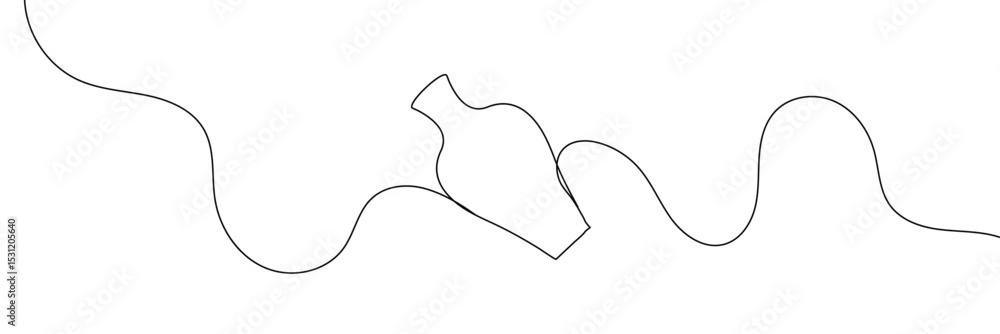 Poster continuous line drawing of vase. one line drawing background. vector illustration. linear drawing of