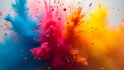 Vibrant Abstract Color Explosion with Dynamic Powder Burst