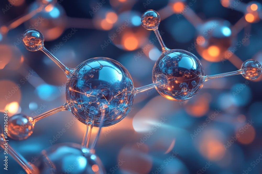 Aufkleber close-up view of a complex molecular structure.