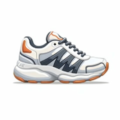 Single White Sneaker Shoe Isolated Sport Footwear