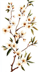 A bunch of peach blossoms light pink and white flowers generative AI