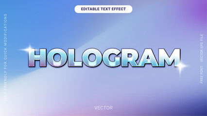 Editable Pastel Holographic Chrome Text Effect with Gradient Shine and Futuristic Look