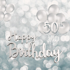 Happy 50th Birthday Greeting Card.