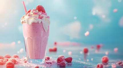Delicious Raspberry Milkshake Recipe Refreshing Summer Drink with Whipped Cream and Fresh Raspberries