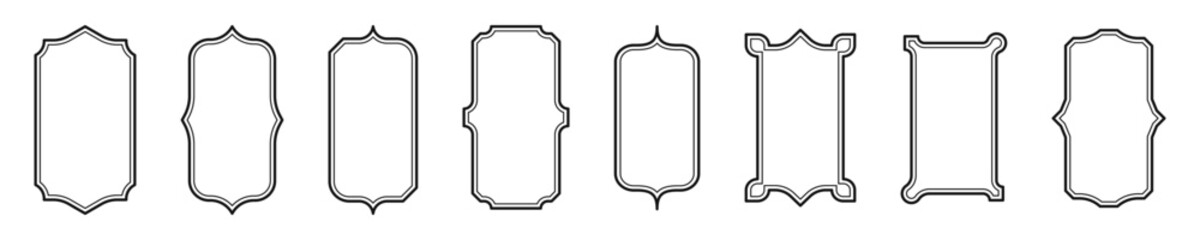 set of borders line design vector