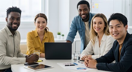 Diverse Team Collaboration Successful Business Teamwork and Innovation