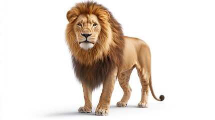 Obraz premium Majestic Lion Portrait, Studio Shot, Possible use for wildlife, zoo, or animal print designs