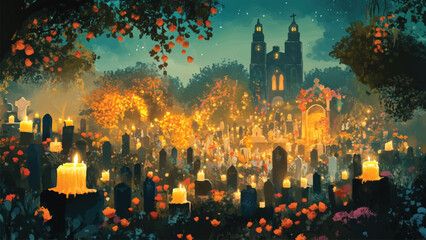 Day of the Death Illustration for social media post