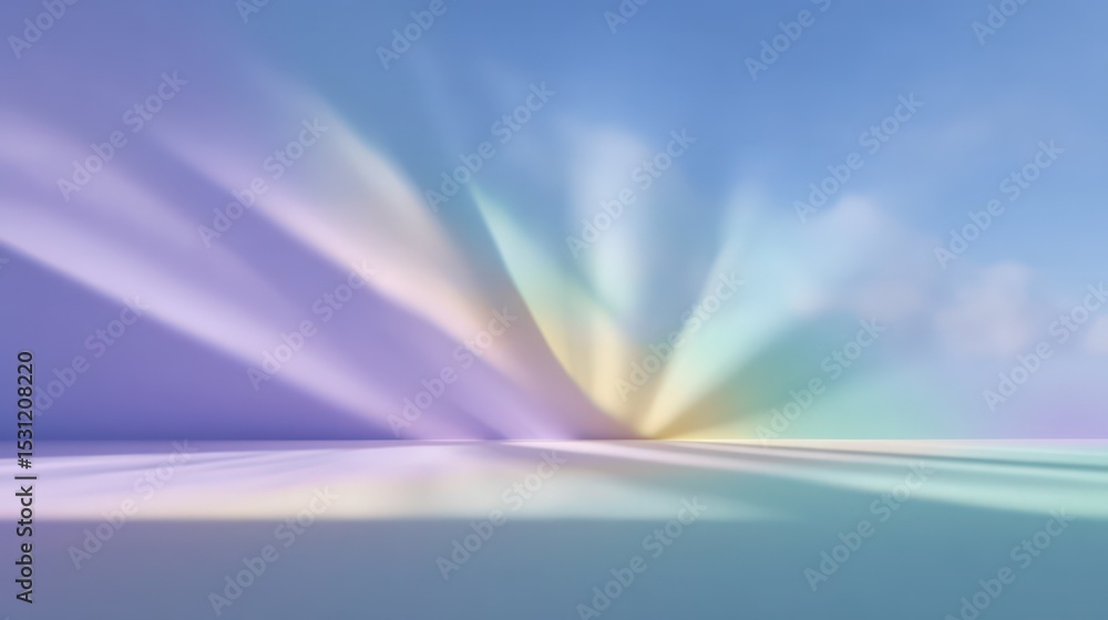 Poster soft pastel gradient background with diagonal light rays