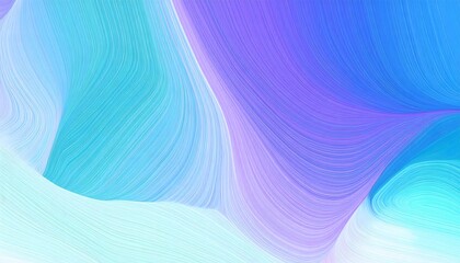 Fototapeta premium Abstract flowing lines in pastel turquoise, lavender, and blue hues create a calming, fluid background