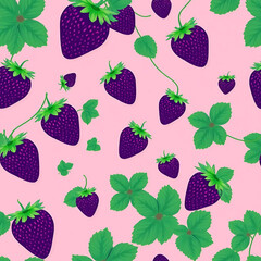 Whimsical Strawberry Pattern: Vibrant Diagonal Composition - Playful Wallpaper/Print Design