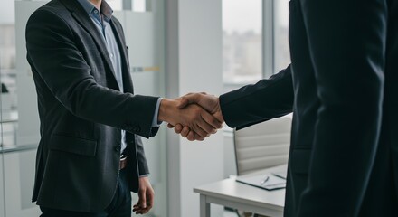 Successful Business Partnership A Strong Handshake Symbolizing Collaboration and Agreement