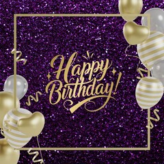 Bright Happy Birthday greeting card.