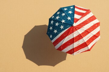 American flag beach umbrella summer shade