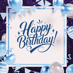 Bright Happy Birthday greeting card.