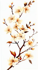 A bunch of peach blossoms light pink and white flowers generative AI