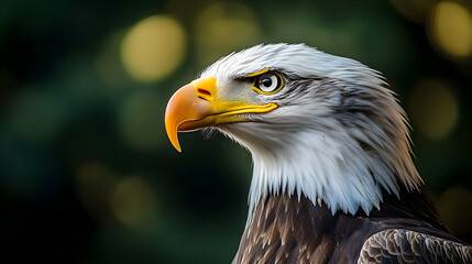 Obraz premium Close-up of an eagle's head and neck.