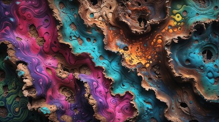 Vibrant liquid marble abstract texture with colorful swirls and organic patterns