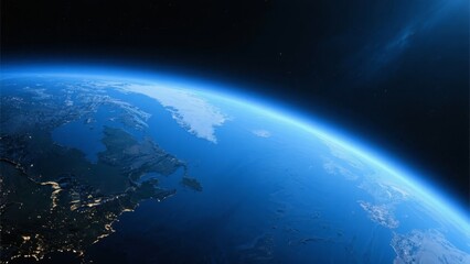 Obraz premium Earth's Curvature Viewed from Space