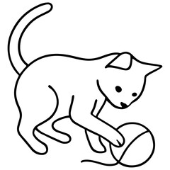 Cute animal cartoon illustration of a black cat and mouse with a funny wild dog character