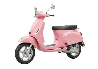 Obraz premium Isolated Pastel Pink Motor Scooter with Retro Design